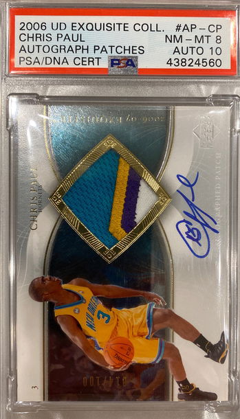 2005 Chris Paul Exquisite Autograph Patches PSA 8 10 Auto