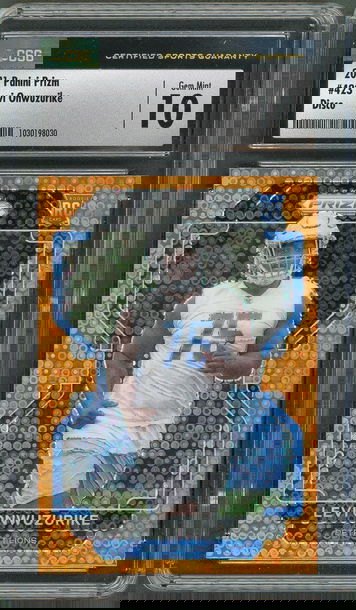  2021 Panini Prizm Levi Onwuzurike RC #423 Orange Disco - CSG Gem Mint 10