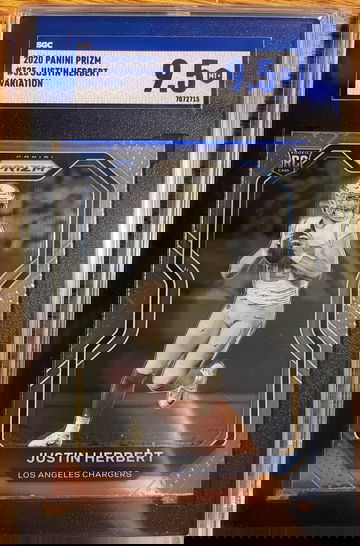 2020 Panini Prizm Justin Herbert Variation Black White Negative SGC 9.5