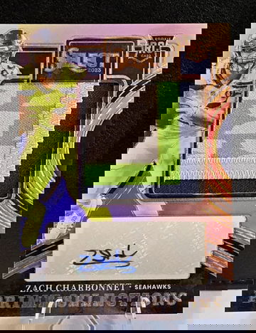 ZACH CHARBONNET  2023 SELECT  RPA   SICK PATCH AUTO  26/99 JERSEY MATCH  Seahwaks RC