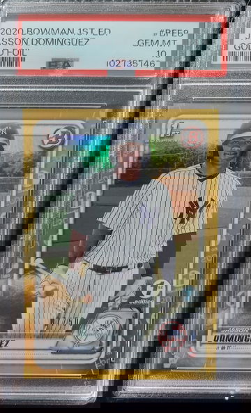 2020 Bowman 1st Edition Jasson Dominguez Gold Foil  PSA 10