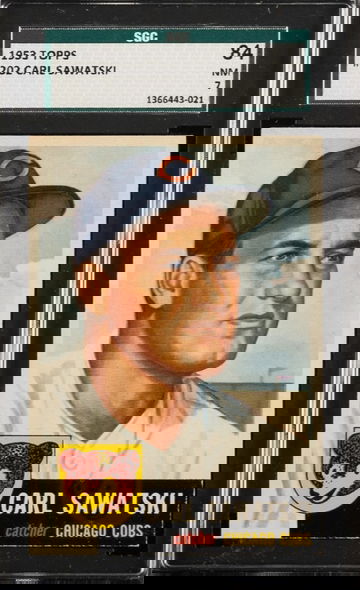 1953 Topps #202 Carl Sawatski Chicago Cubs SGC 84 NM 7