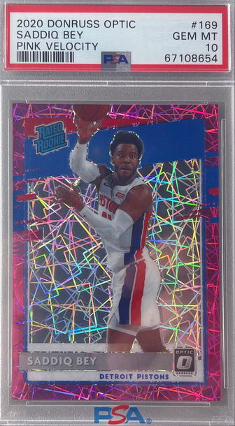 2020 Panini Optic Rated Rookie Pink Velocity Saddiq Bey /79 #169 PSA 10