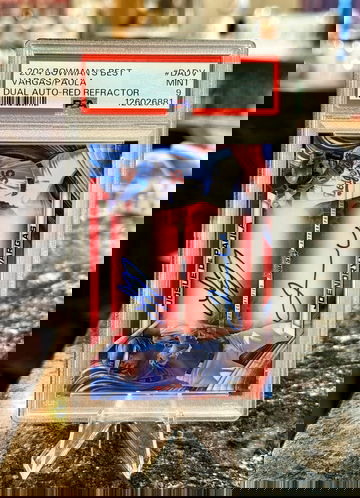 2024 Bowman's Best JOSUE DE PAULA / JOENDRY VARGAS #/5 RED REF DUAL AUTO PSA 9