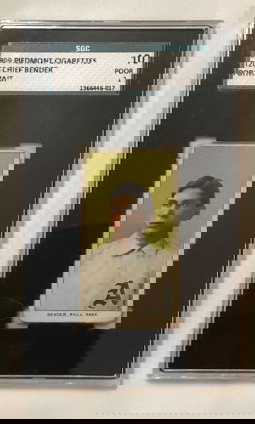 1909 PIEDMONT CIGARETTES, T206 CHIEF BENDER PORTRAIT 10 PR-1