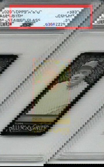2020 TOPPS ALLEN & GINTER MINI STAINED GLASS BABE RUTH YANKEES PSA 10