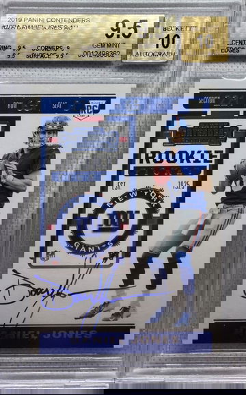 2019 contenders Daniel Jones Rookie Ticket Auto BGS 9.5 / 10 auto 