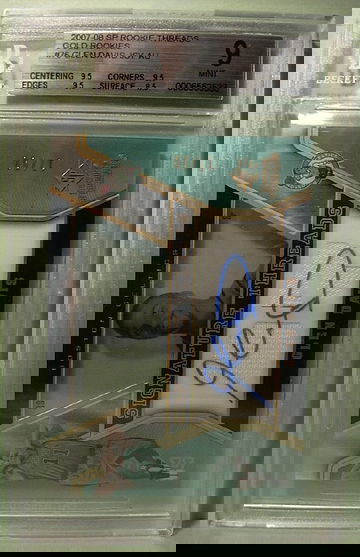 2007-08 SP ROOKIE THREADS GOLD ROOKIES #76 GLEN DAVIS AUTO 17/50 BGS 9 MINT