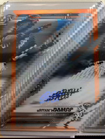 Bryan Ramos ORANGE REFRACTOR AUTO 1st 2021 Bowman Chrome 9/25 #CPABR White Sox🔥