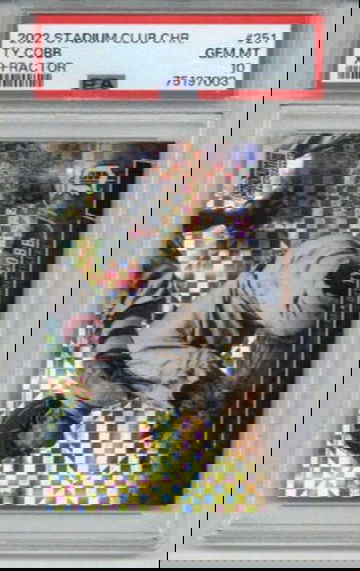 2022 TOPPS STADIUM CLUB CHROME X-FRACTOR #251 TY COBB TIGERS PSA 10