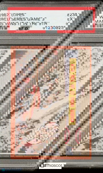 1962 Topps Baseball World Series Game 3 #234 PSA 5 Maris Wins It In The 9TH