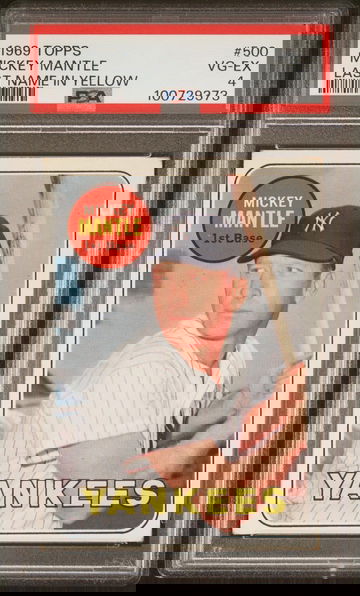 1969 Topps #500A Mickey Mantle No Topps Copy-/Right On Card Back PSA 4