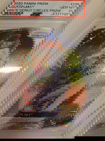 2020 Panini Prizm Dustin May White Donut Circle Rookie Prizm #/5 PSA 10 Gem Pop1