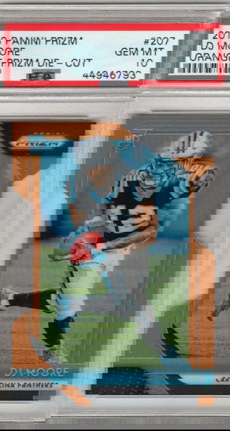 2018 Panini Prizm 207 DJ Moore Orange Die-Cut /249 Rookie PSA 10 Panthers