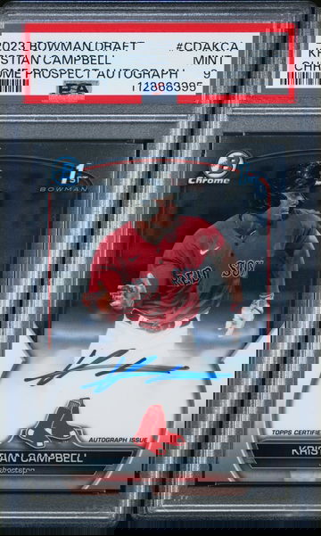  KRISTIAN CAMPBELL 2023 Bowman Chrome Draft 1st Rookie RC AUTO PSA 9 Mint