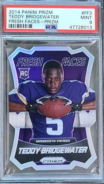 2014 SP TEDDY BRIDGEWATER Panini SILVER Prizm DIE-CUT PSA 9 POP 4 Rookie #FF3