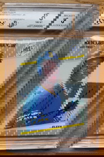 1989 Fleer # 548 Ken Griffey Jr.  Beckett Autograph 8