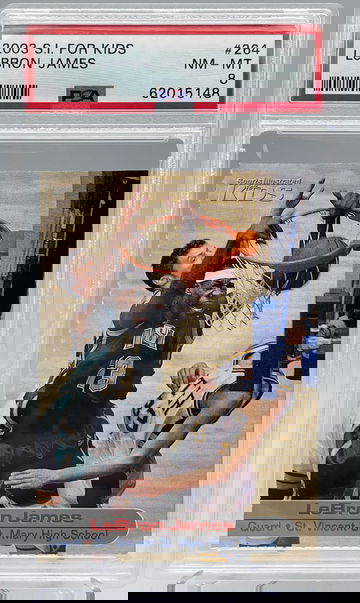 LEBRON JAMES 2003 SI FOR KIDS RC ROOKIE CARD GRADED PSA NM-MT 8 LAKERS CAVALIER 