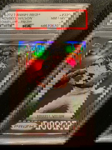 2012 Prizm Silver Russell Wilson Towel Up PSA 8 "super rare version"