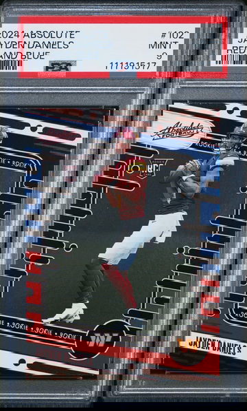 2024 Panini Absolute Football Red and Blue Jayden Daniels #102 RC PSA 9