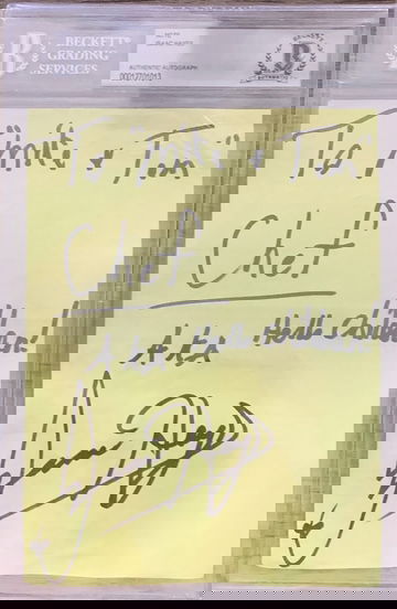 South Park Chef Isaac Hayes Signed Note with Hello Children inscription BAS