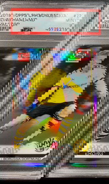 2019 Topps Chrome Bundesliga Erling Haaland Refractor PSA 9 