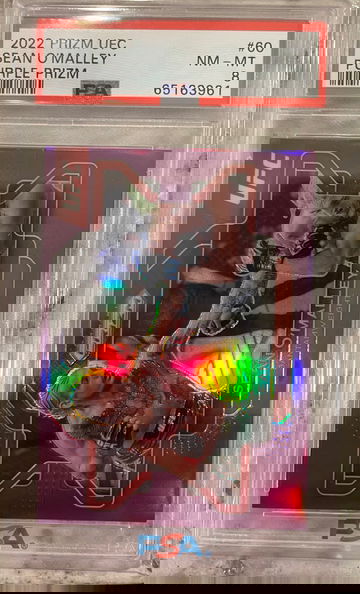 2022 Panini UFC Prizm Sean O'Malley Purple PRIZM PARALLEL #/149 PSA 8