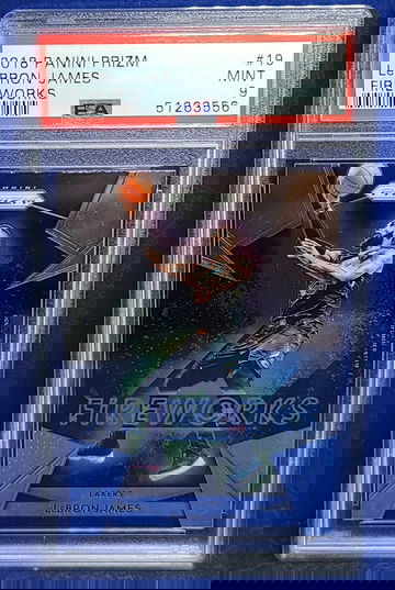 2018 Panini Prizm Lebron James Fireworks PSA 9