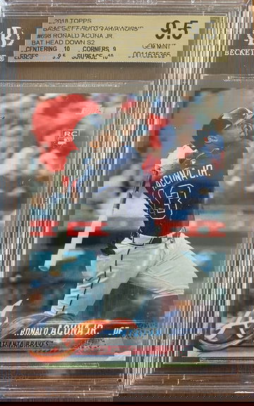 2018 TOPPS S2 RONALD ACUNA JR. BAT DOWN RC BGS 9.5 SSP Photo Variation #698