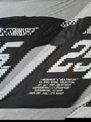 FRED BILETNIKOFF AUTOGRAPHED CUSTOM STAT JERSEY (RAIDERS) W/ PROOF! - JSA COA