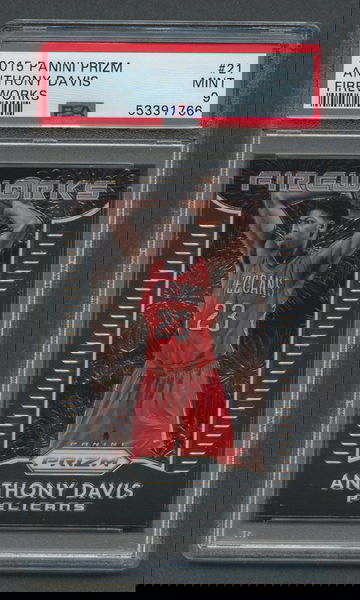 2015 Prizm Fireworks ANTHONY DAVIS #21 PSA 9 MINT