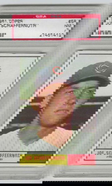 1961 Topps Joe Schaffernoth PSA 7 Chicago Cubs Baseball Card #58