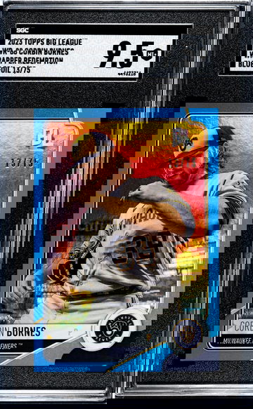 2023 Topps Big League Wrapper Redempt Blue Foil Corbin Burnes #WR-88 /75 SGC 9.5