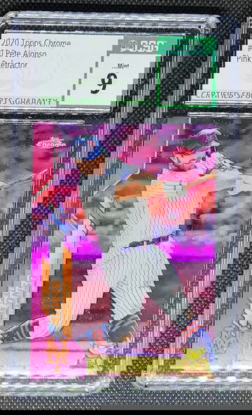 2020 Topps Chrome #80 Pete Alonso RC Gold Cup Pink Refractor CSG 9 Mint NY Mets