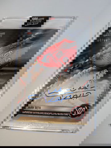 2022 Topps NOW Juan Soto On-Card Auto /99 #42a 100th Career Home Run