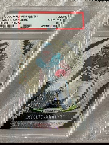 2019 Prizm disco psa 10 Miles Sanders low Pop
