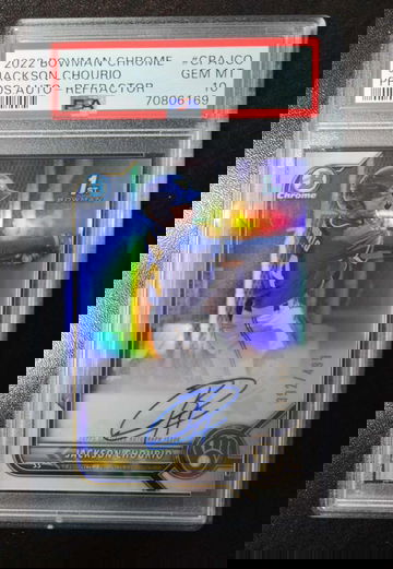 2022 Bowman Chrome Auto Refractor #392/499 Jackson Chourio PSA 10