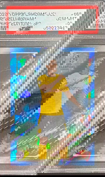 2020 Topps Chrome Sapphire UCL Jude Bellingham SP Rookie RC Dortmund PSA 10