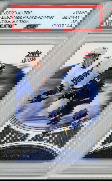 2007 FLEER ULTRA ULTRA ACTION #UA3 ALEXANDER OVECHKIN CARD CAPITALS PSA 10