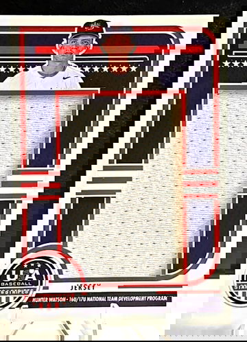 HUNTER WATSON  2025 Panini USA Baseball Stars & Stripes  Game Used Jersey  12/30  Oklahoma Sooners