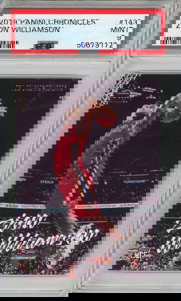 2019 Chronicles Luminance 143 Zion Williamson PSA 9 Rookie RC