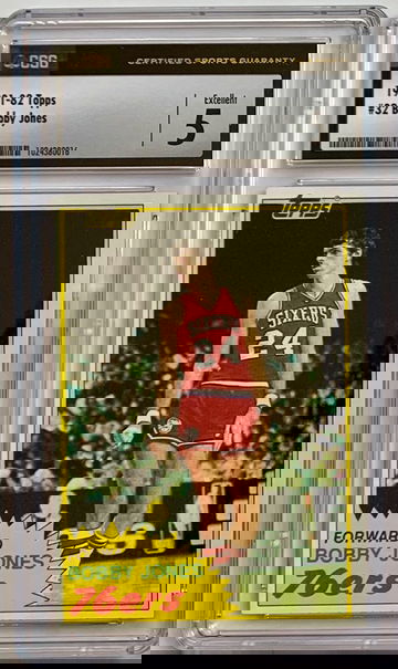 1981 - 82 Topps Basketball #32 Bobby Jones - Graded CSG 5 - Excellent.  76ers!