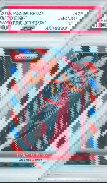Trae Young 2018 Prizm Red, White, Blue PSA 10 #8305