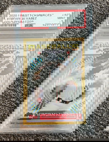 2020 Topps Finest Yordan Alvarez RC Flashbacks Gold /50 PSA 9 Mint Astros