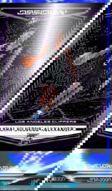 2018 Obsidian Panini Dunk Shai Gilgeous-Alexander Purple RC /1000