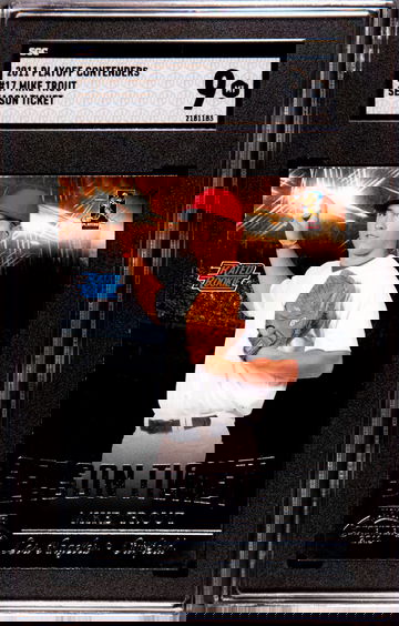 2011 Playoff Contenders Season Ticket Mike Trout SGC 9