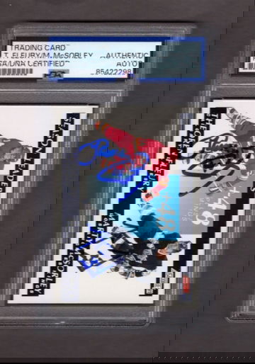 Theo Fleury Marty McSorley Dual Signed Autographed 1991-92 Score #297 PSA DNA