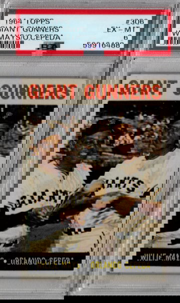 1964 Topps Giant Gunners W Mays/O Cepeda PSA 6