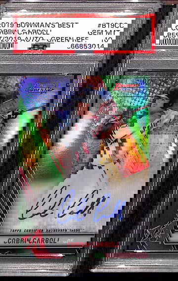 2019 Bowman's Best Corbin Carroll Auto Green Refractor #/99 PSA 10 Gem Mint