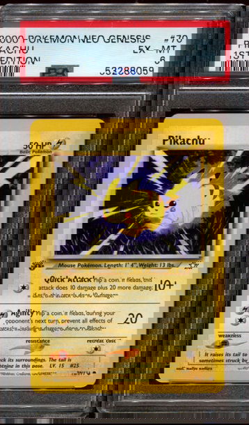 2000 Pokemon Neo Genesis #70 Pikachu PSA 6 EX-MT  1st Edition